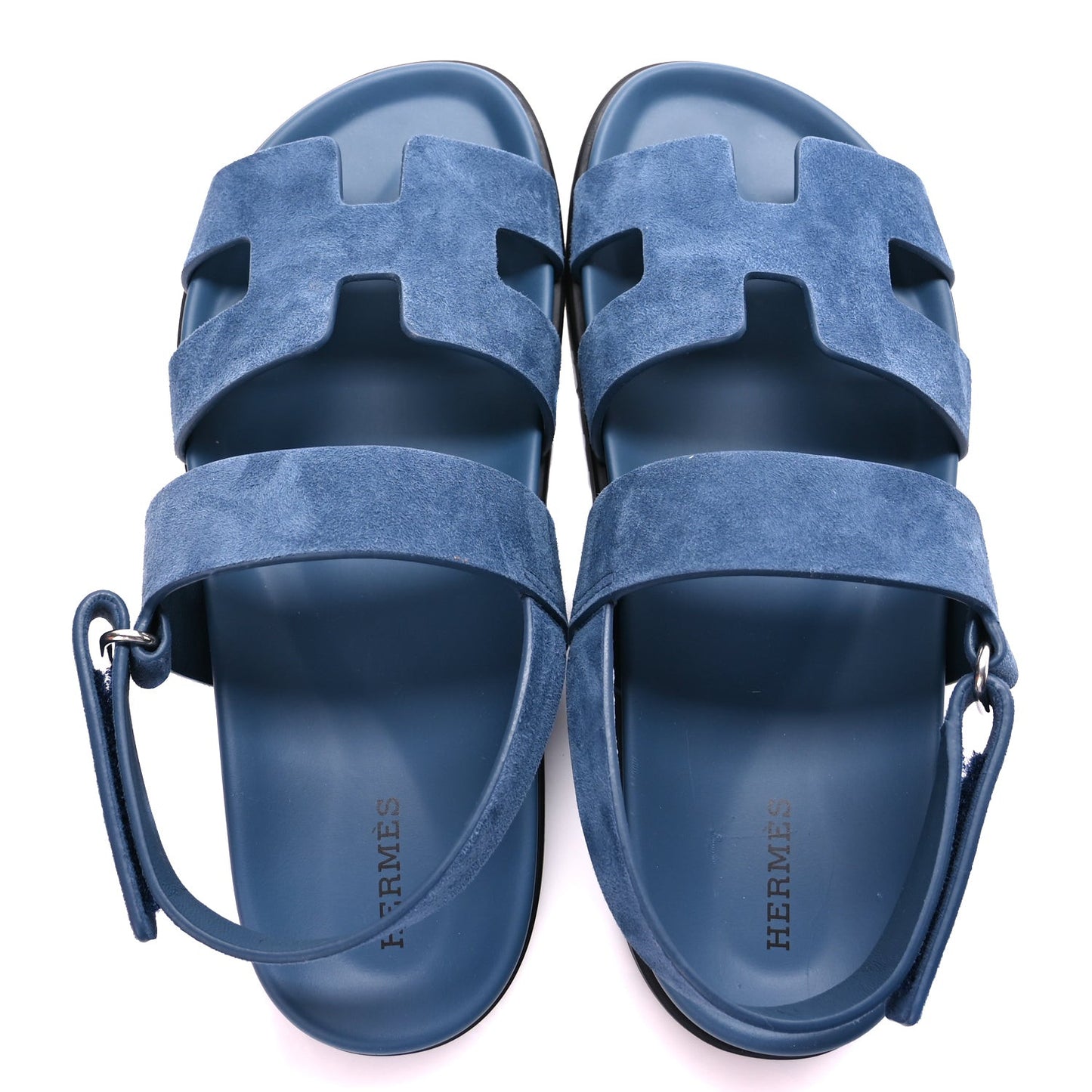 Suede Goatskin Womens Genius Sandals 39.5 Bleu Celeste