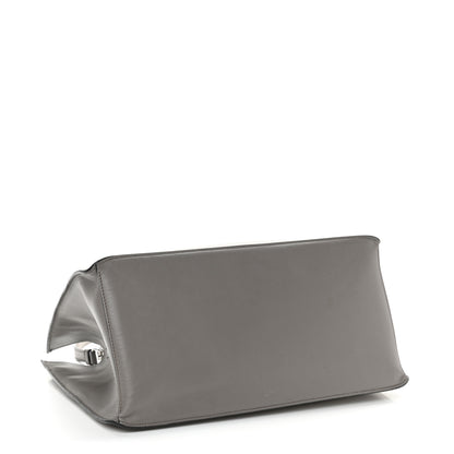 Prada City Calfskin Large Etiquette Tote Light Grey 4 of 11