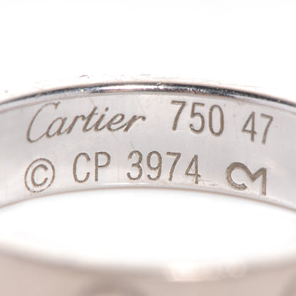 Cartier 18K White Gold Diamond 4mm LOVE Wedding Band Ring 47 4 5 of 6