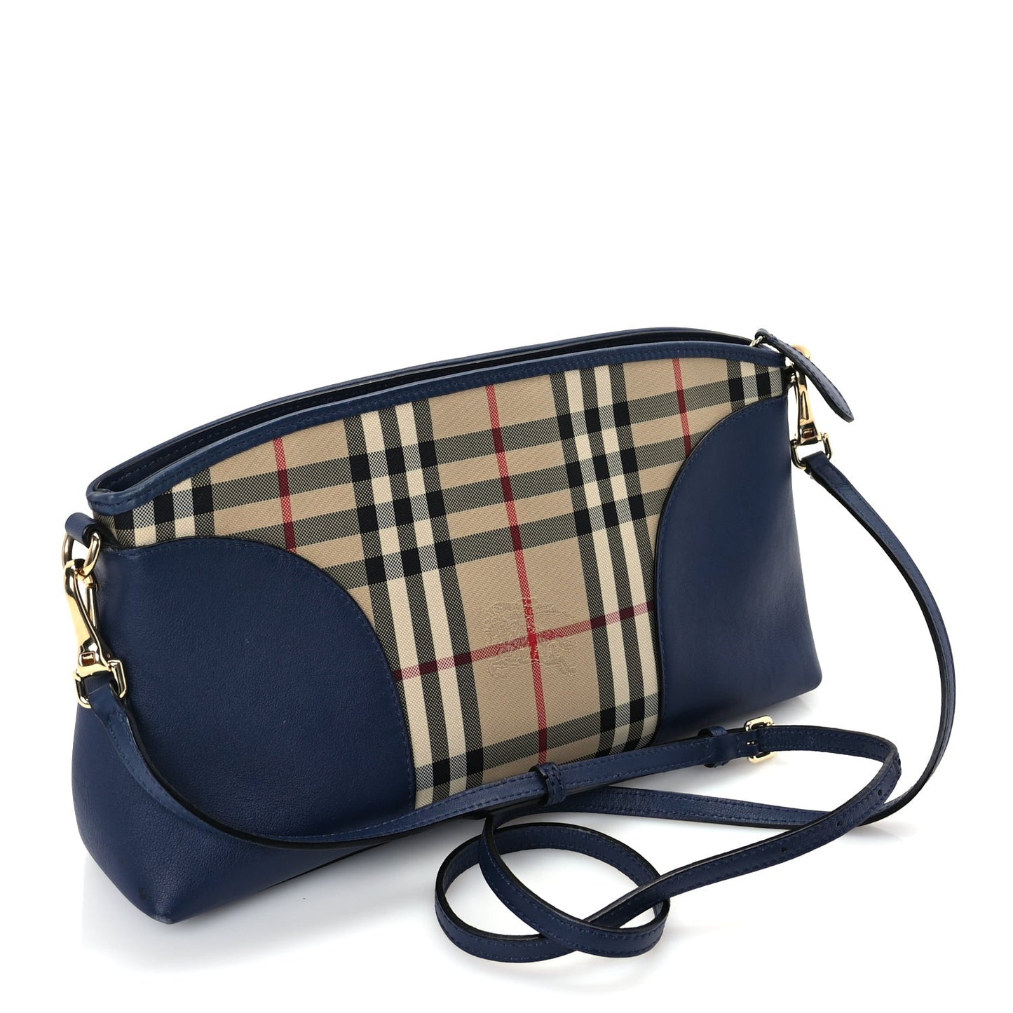 Horseferry Check Small Chichester Crossbody Clutch Bag Blue
