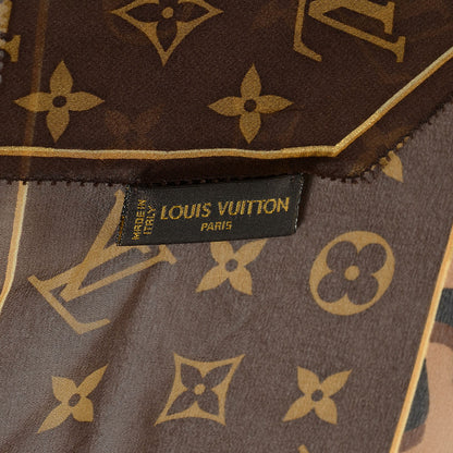 Louis Vuitton Silk Crepe Leopard Monogram Scarf 6 of 8