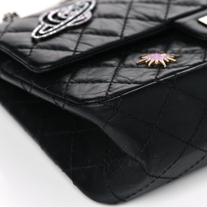 Chanel Aged Calfskin Space Charms 2.55 Reissue 225 Flap Black 8 of 17