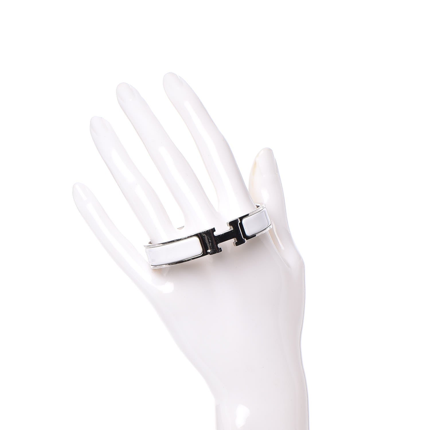 Hermes Enamel Narrow Clic Clac H Bracelet PM White 2 of 6