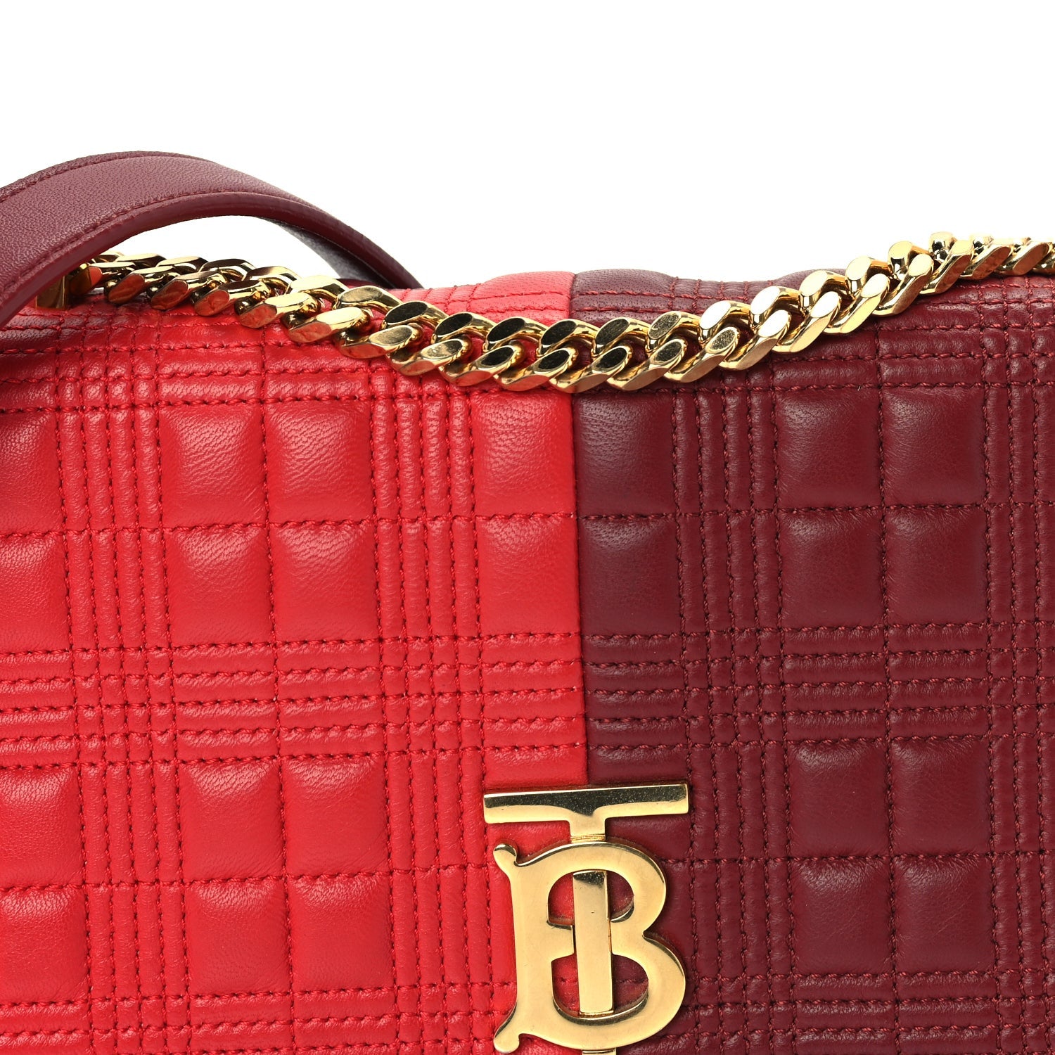 Burberry Lambskin Quilted Small Lola Bag Bright Red Dark Crimson 6 of 8