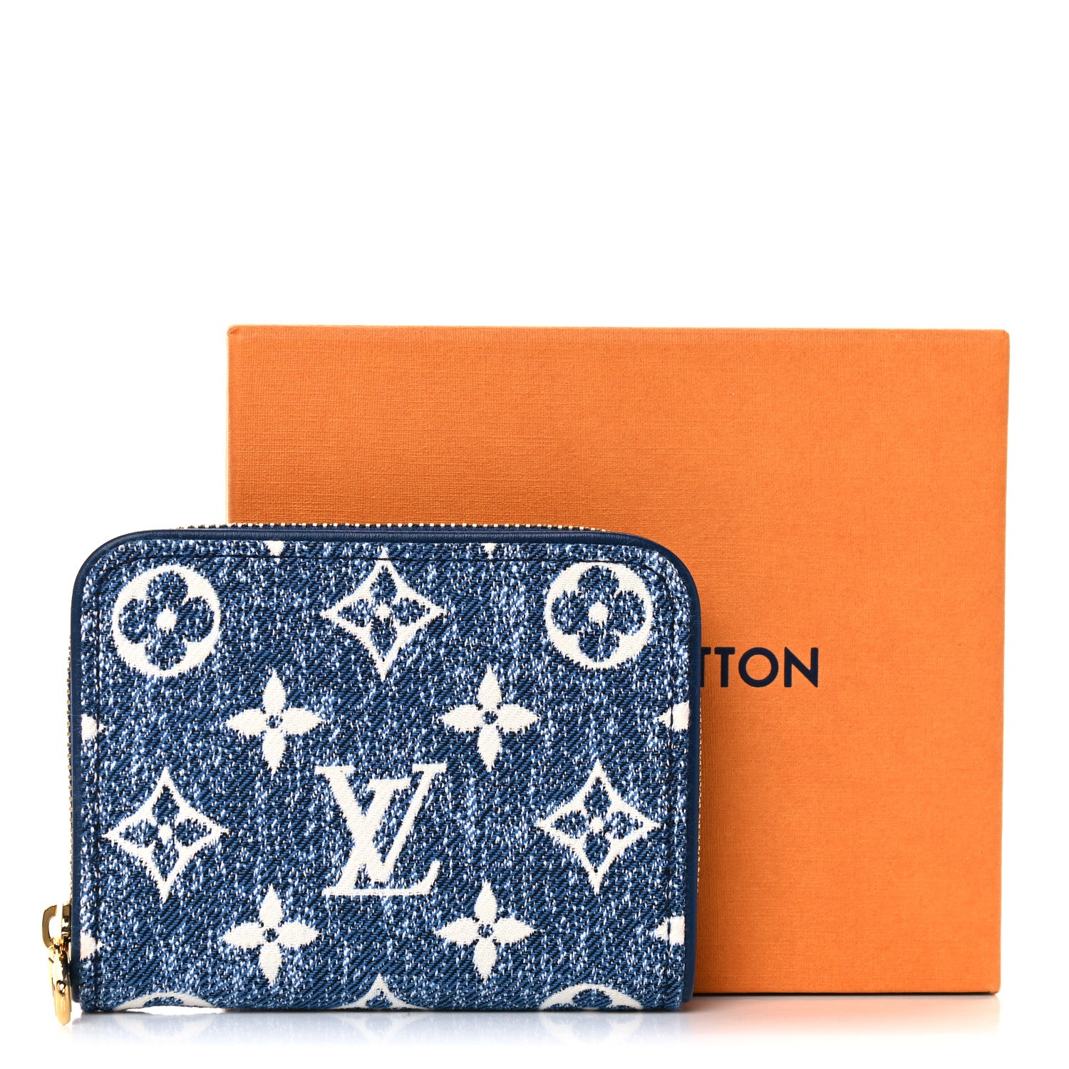 Louis Vuitton Denim Monogram Jacquard Zippy Coin Purse Bleu 9 of 9