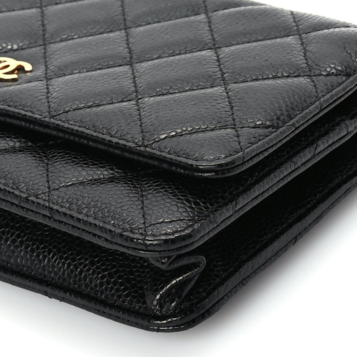 Caviar Quilted Wallet On Chain WOC Black