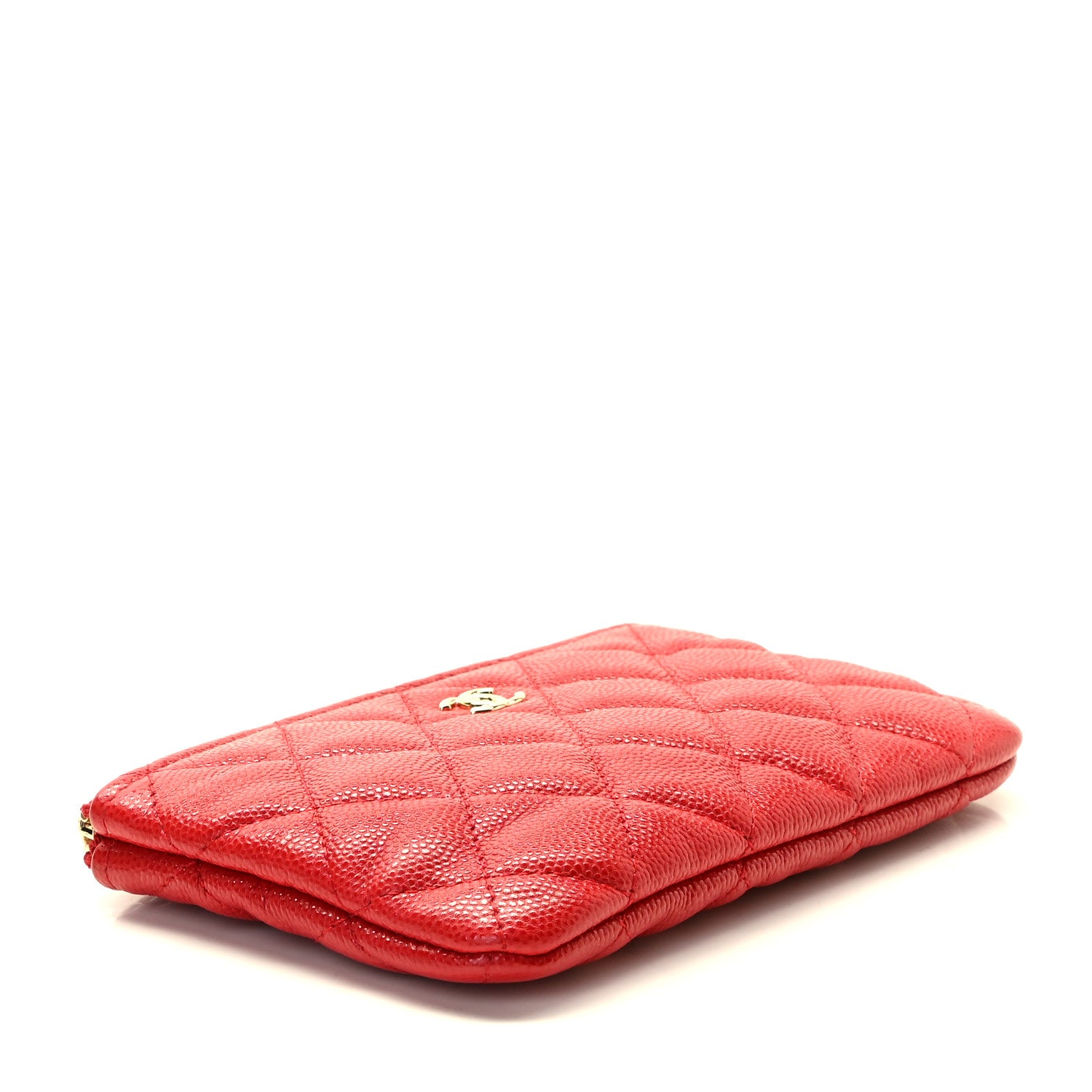 Chanel Caviar Quilted Small Cosmetic Case Red 3 of 8