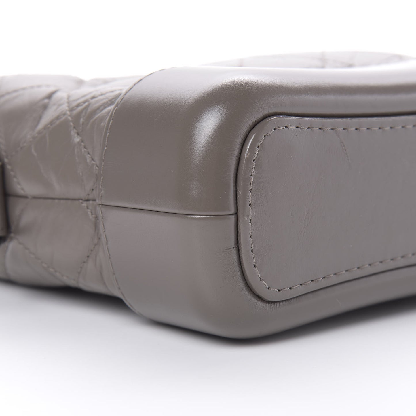 Aged Calfskin Quilted Small Gabrielle Hobo Grey
