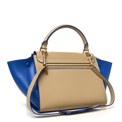 Celine Smooth Calfskin Medium Bi-Color Trapeze Beige Blue 3 of 7