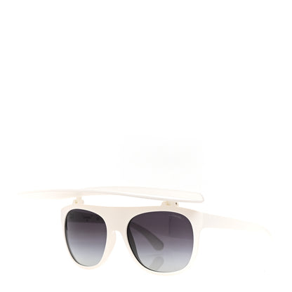 Chanel Acetate Visor Sunglasses 71046 Matte White 1 of 9