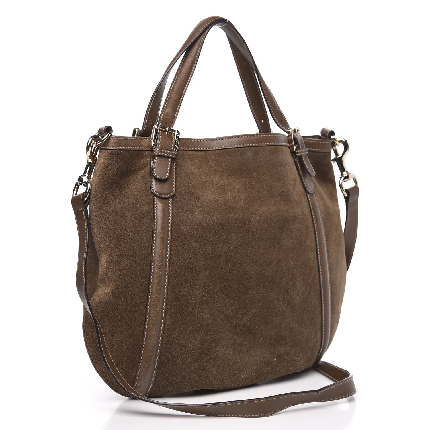 Gucci Suede Medium Britt Tote Brown 3 of 18