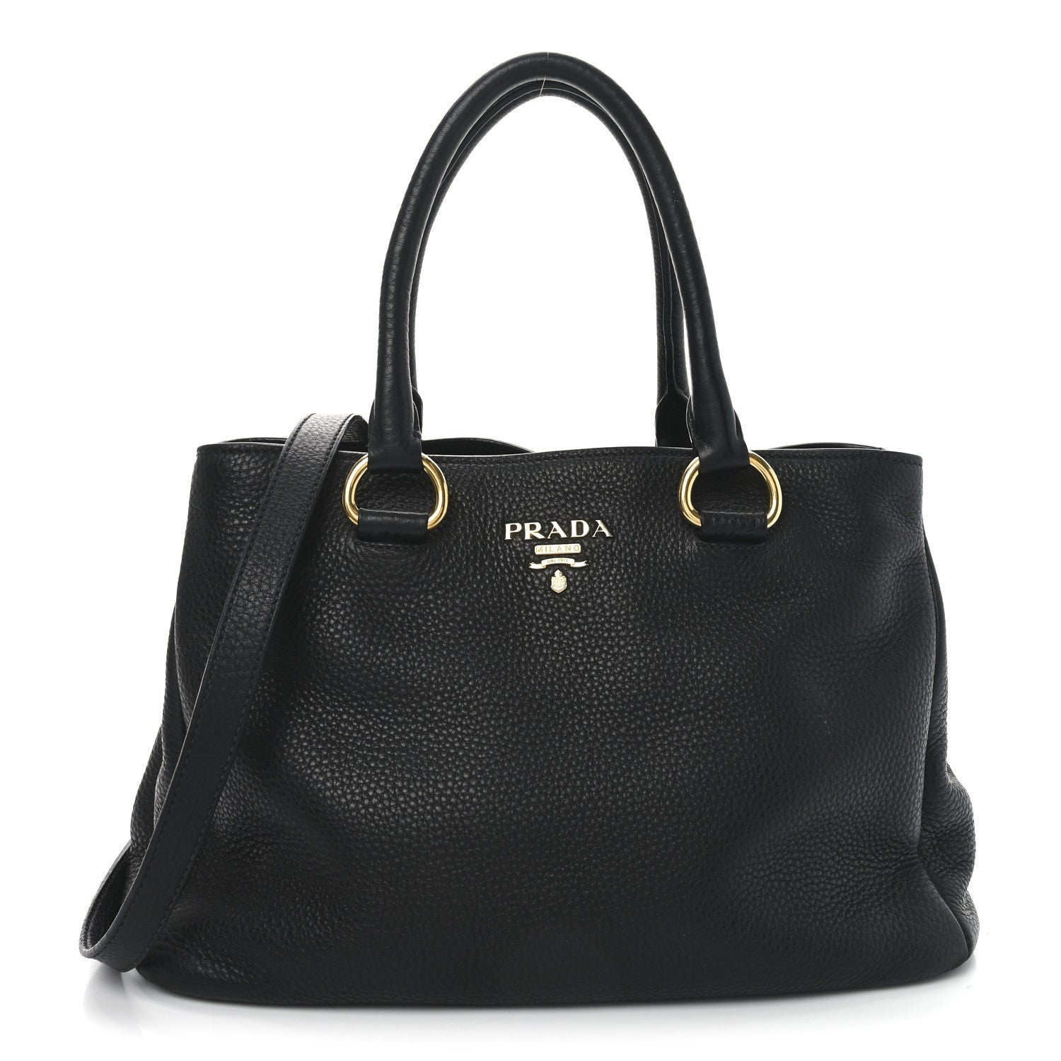 Prada Vitello Daino Tote Black 1 of 7