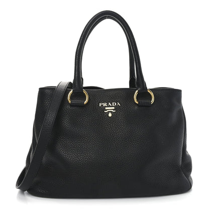 Prada Vitello Daino Tote Black 1 of 7