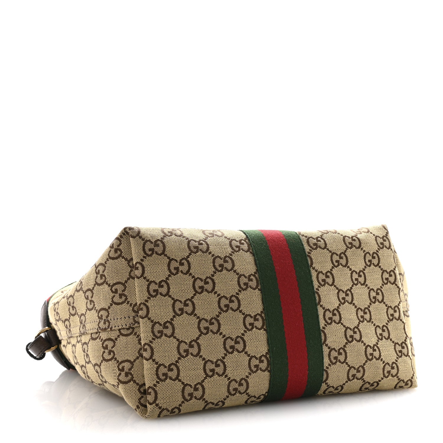 Gucci Monogram Web Small Giglio Tote Beige Dark Brown 5 of 11
