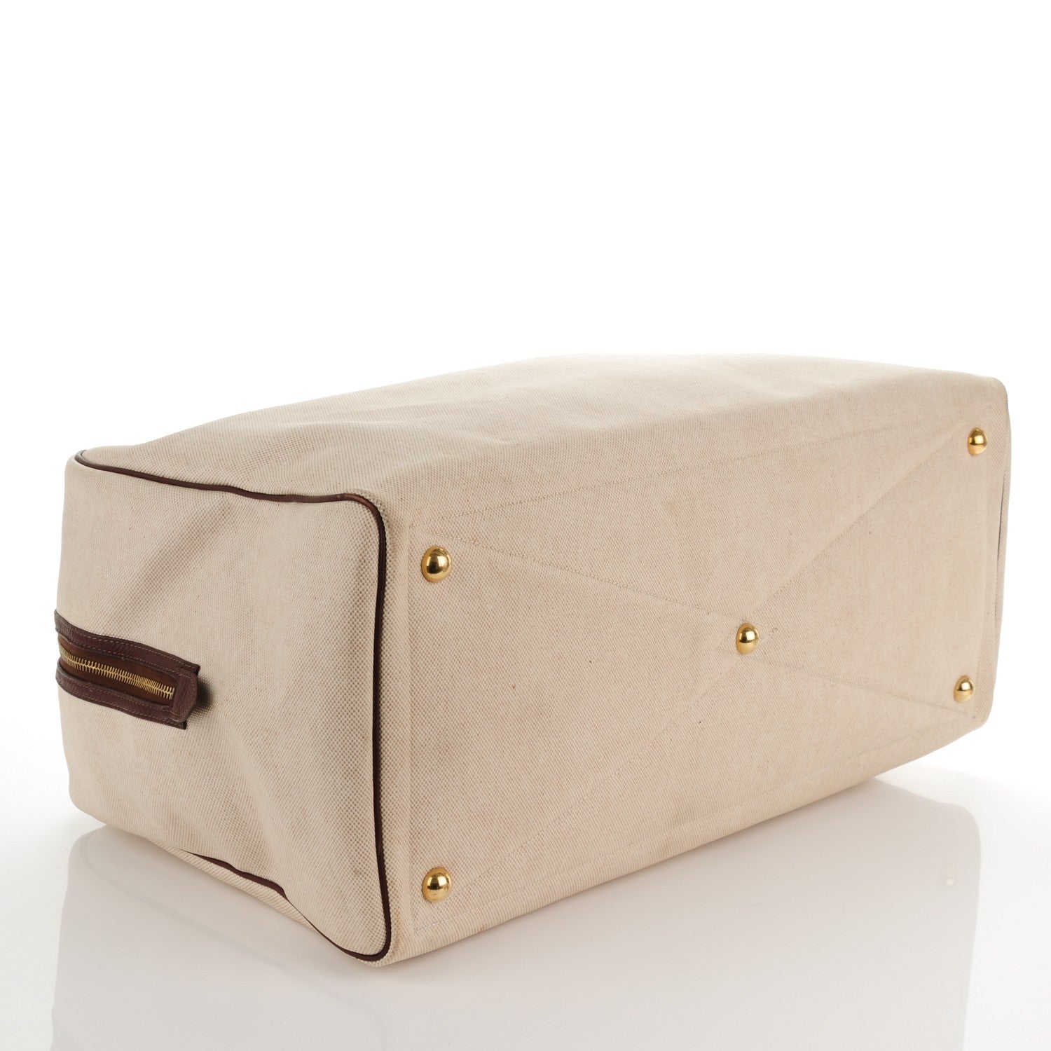 Hermes Taurillon Clemence Toile Victoria 50 Ecru Havane 4 of 17