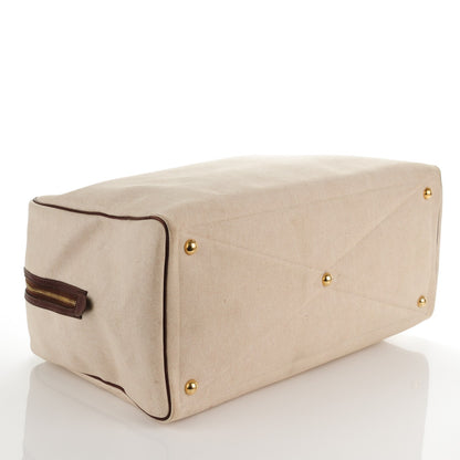 Hermes Taurillon Clemence Toile Victoria 50 Ecru Havane 4 of 17