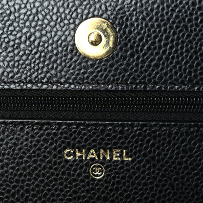 Chanel Caviar Quilted Wallet On Chain WOC  Black 5 of 9