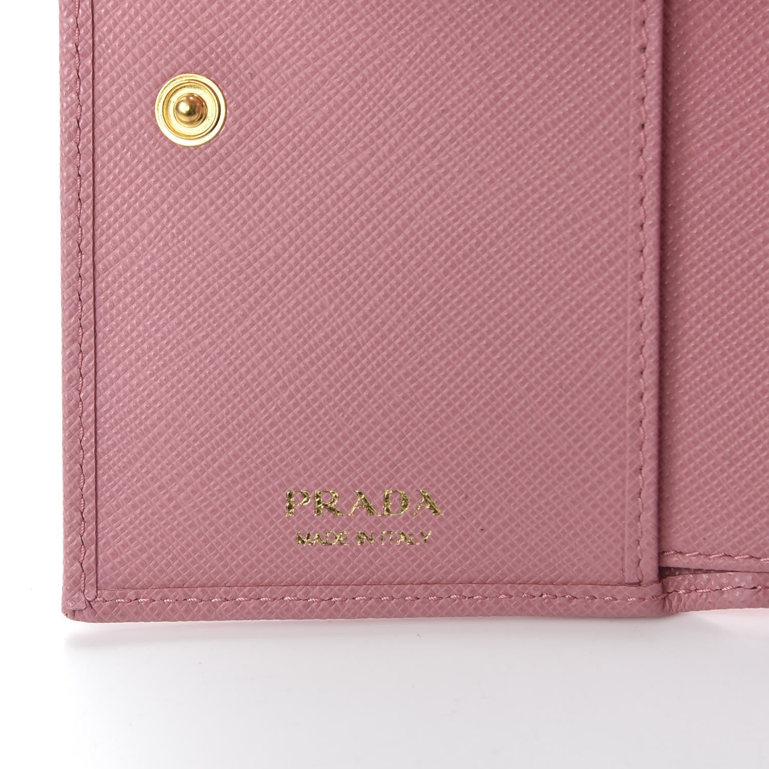 Prada Saffiano Metal Tri-Fold Wallet Petalo 7 of 9