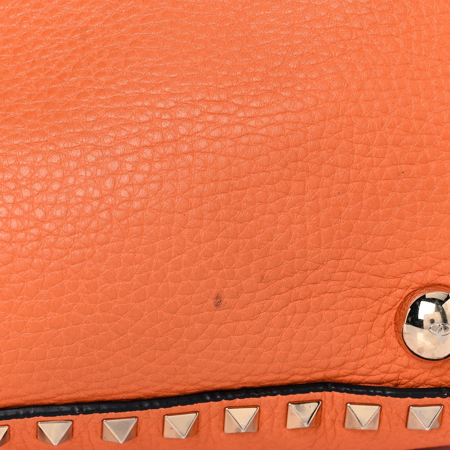 Valentino Garavani Pebbled Calfskin Medium Rockstud Tote Melon Sorbet 12 of 14