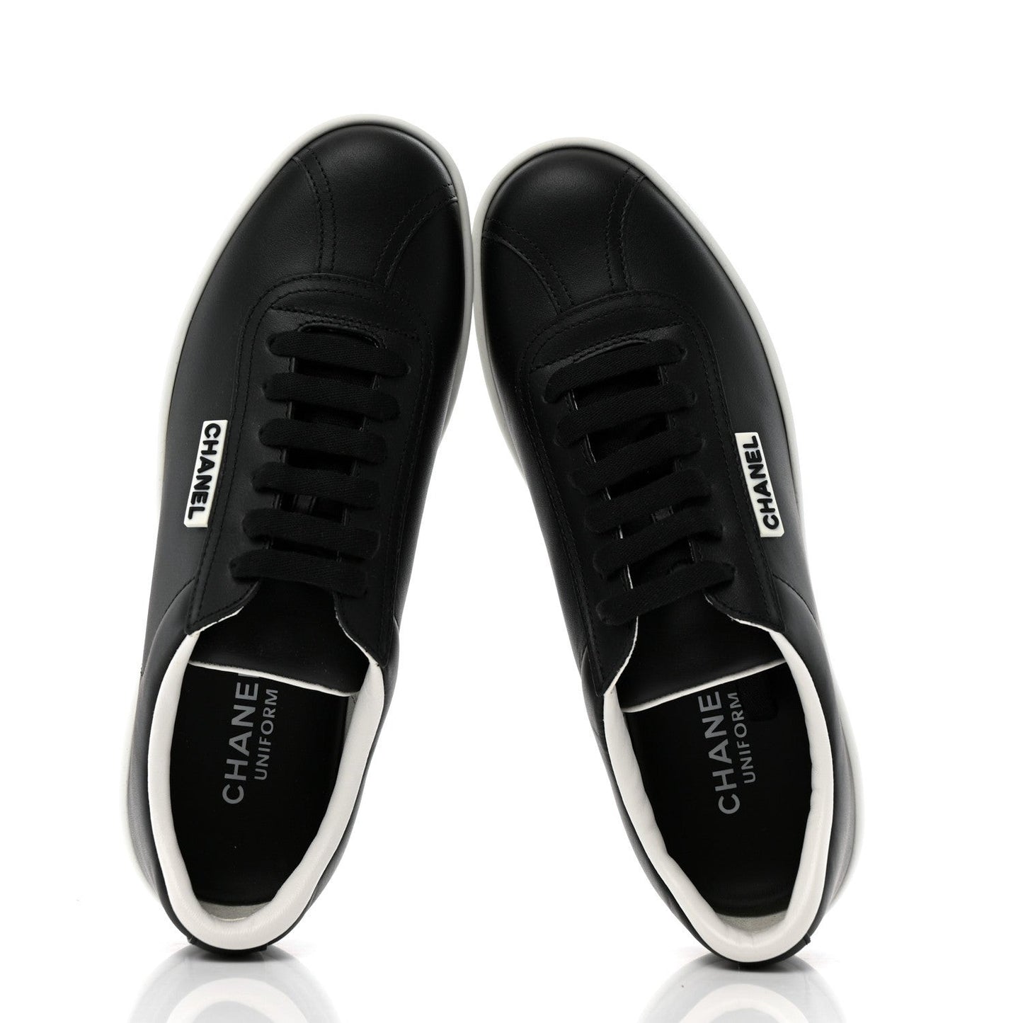 Calfskin CC Womens Sneakers 38 Black