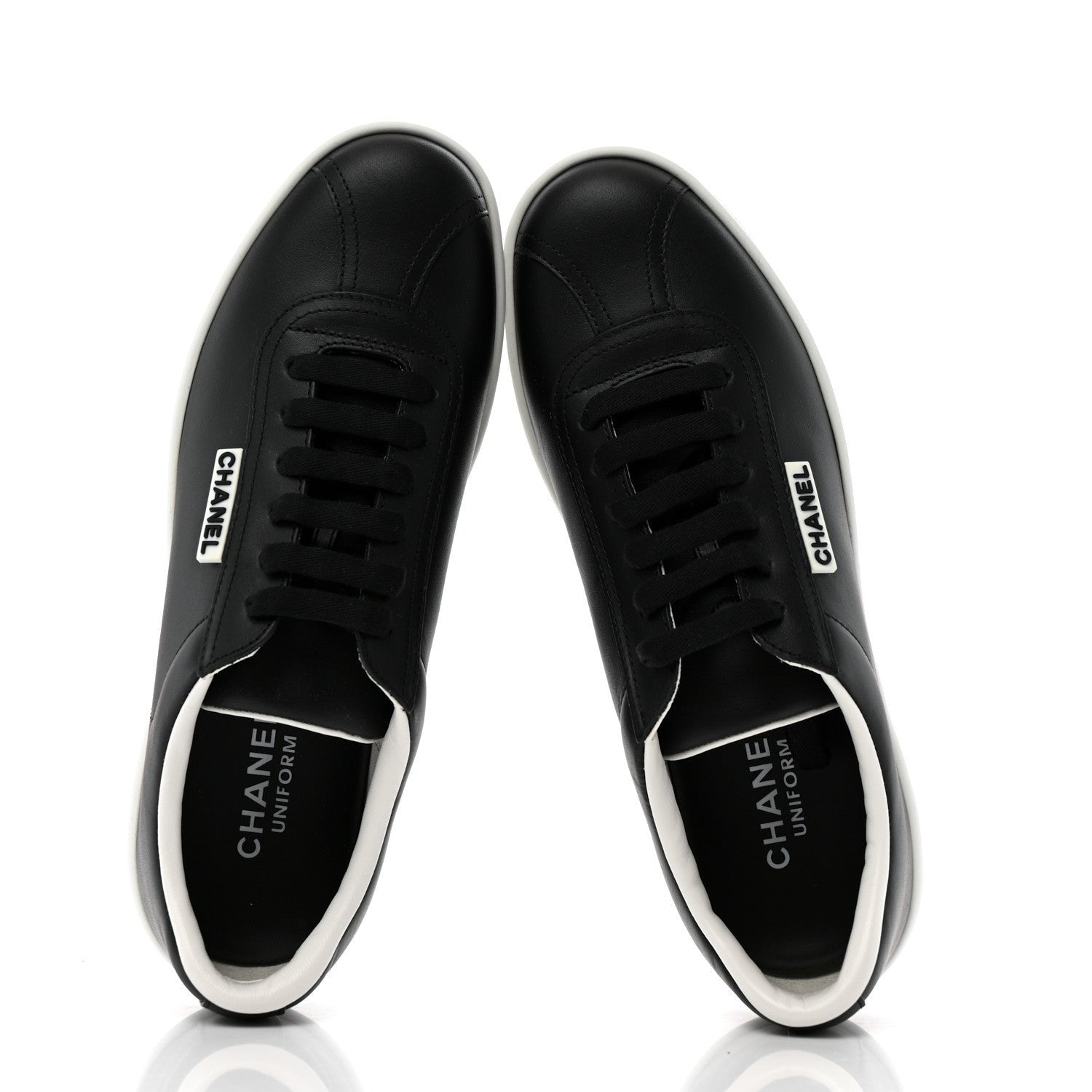 Chanel Calfskin CC Womens Sneakers 38 Black 2 of 7
