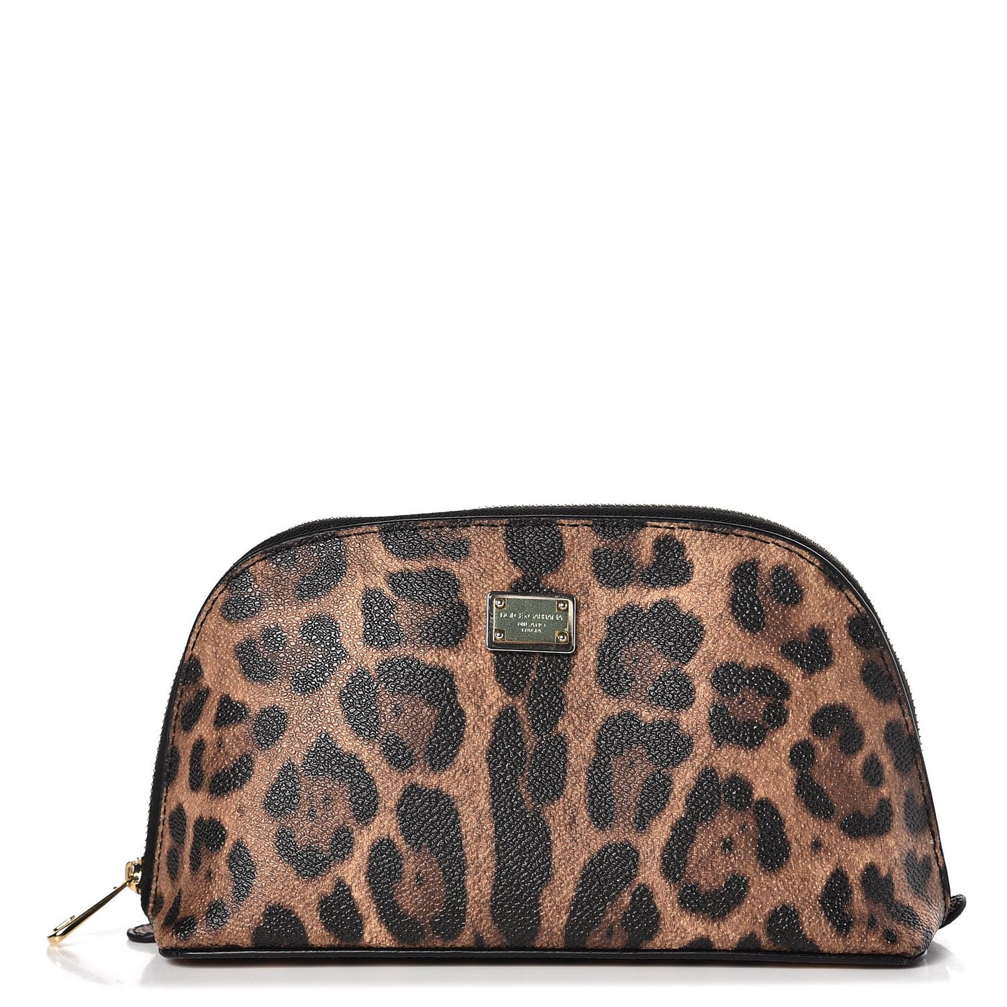 Leo Crepe Cosmetic Pouch Leopard