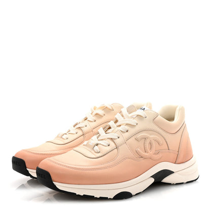 Chanel Laminated Calfskin Stretch CC Womens Sneakers 40 Light Orange 4 of 7