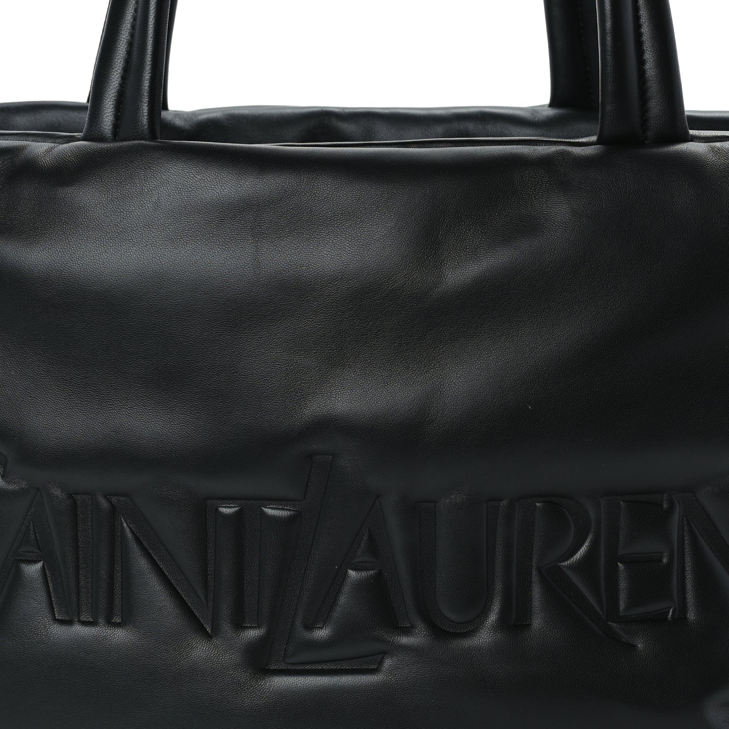 Saint Laurent Lambskin Wide Puffer Tote  Black 6 of 8