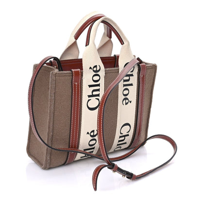 Chloe Felt Calfskin Small Woody Ribbon Tote Light Brown 2 of 7
