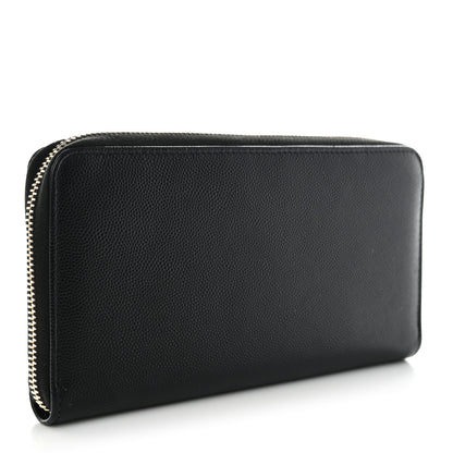 Chanel Caviar Studded Deauville Large Zip Around Wallet Black 3 of 10