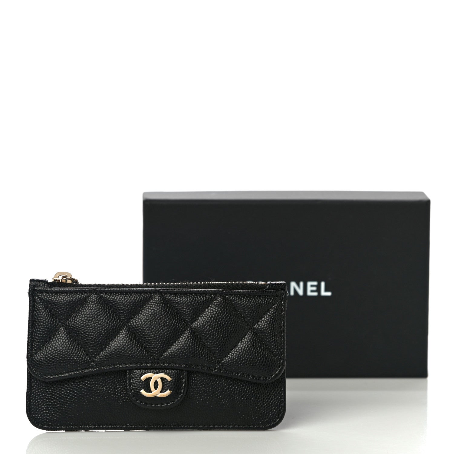 Chanel Caviar Quilted Flap Zip Card Holder Black 11 of 11