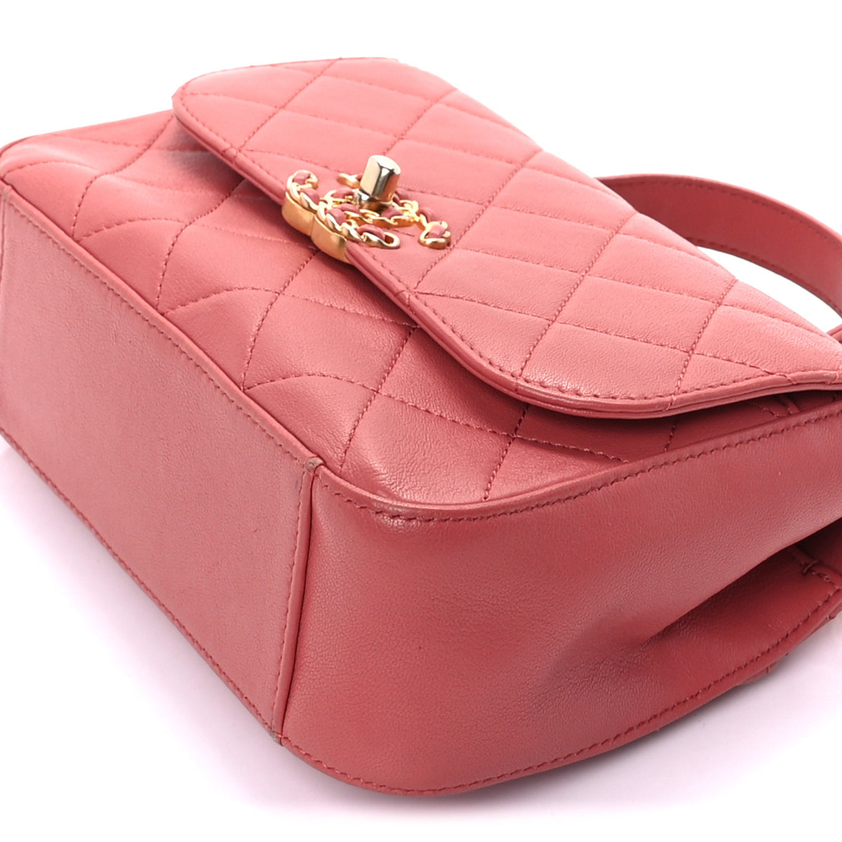 Chanel Lambskin Quilted Small Chain Infinity Top Handle Flap Pink 8 of 8