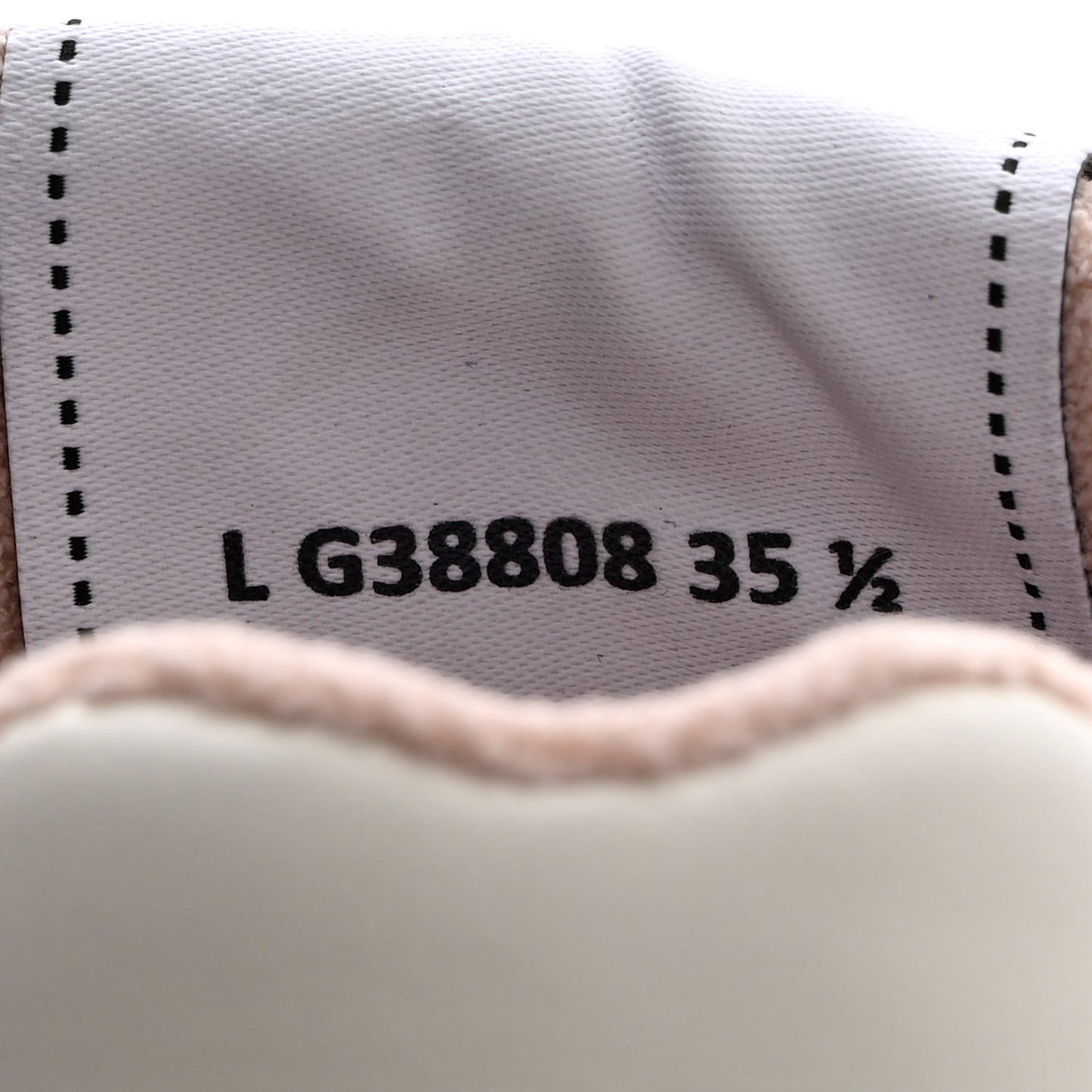 Grained Calfskin Fabric Womens Logo Sneakers 35.5 White Light Pink