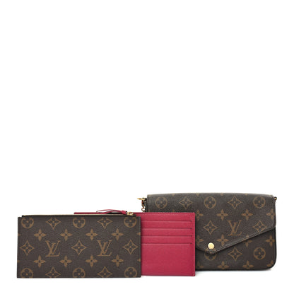 Louis Vuitton Monogram Pochette Felicie Chain Wallet Fuchsia 6 of 9