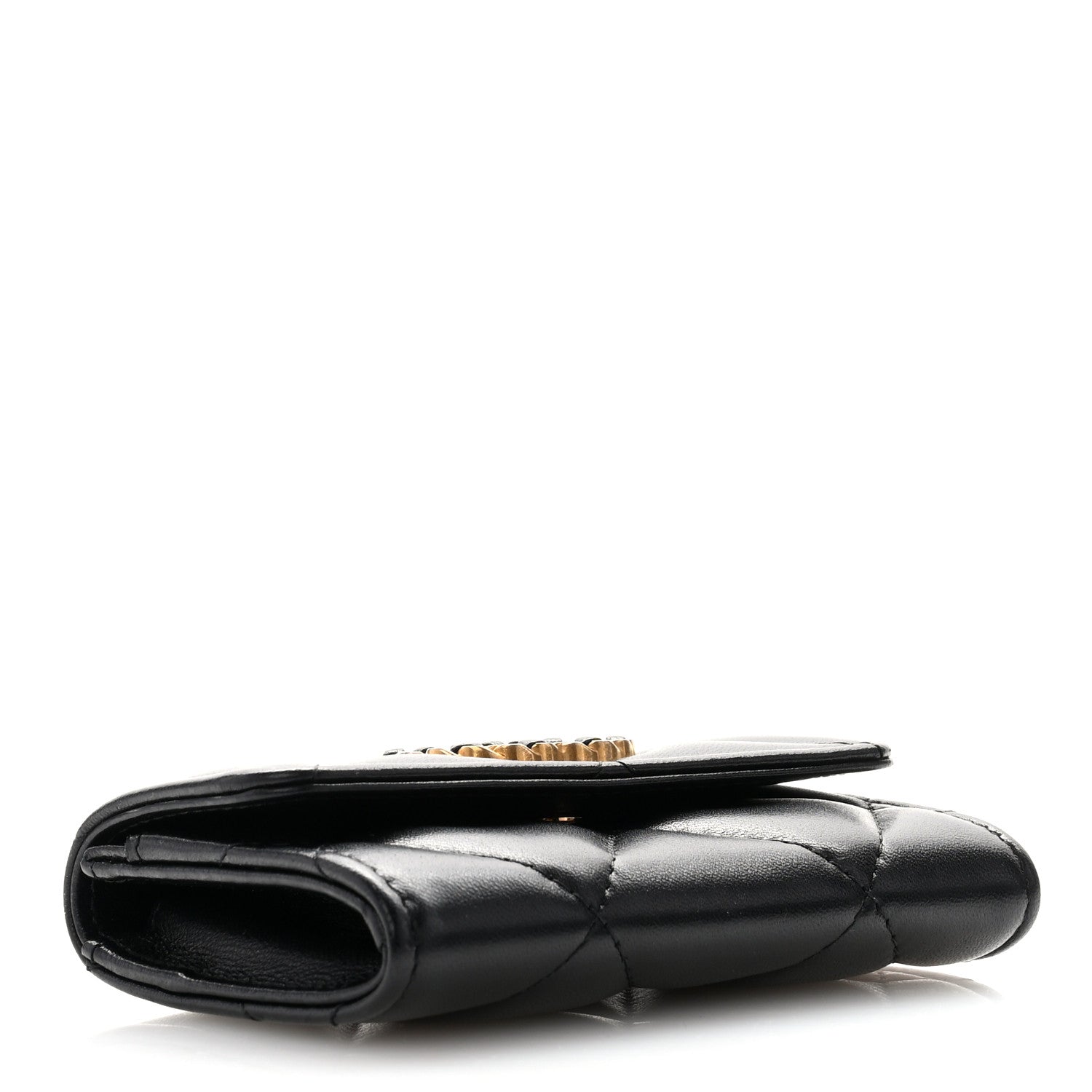 Chanel Lambskin Quilted Chanel 19 Flap Card Holder Black 4 of 10