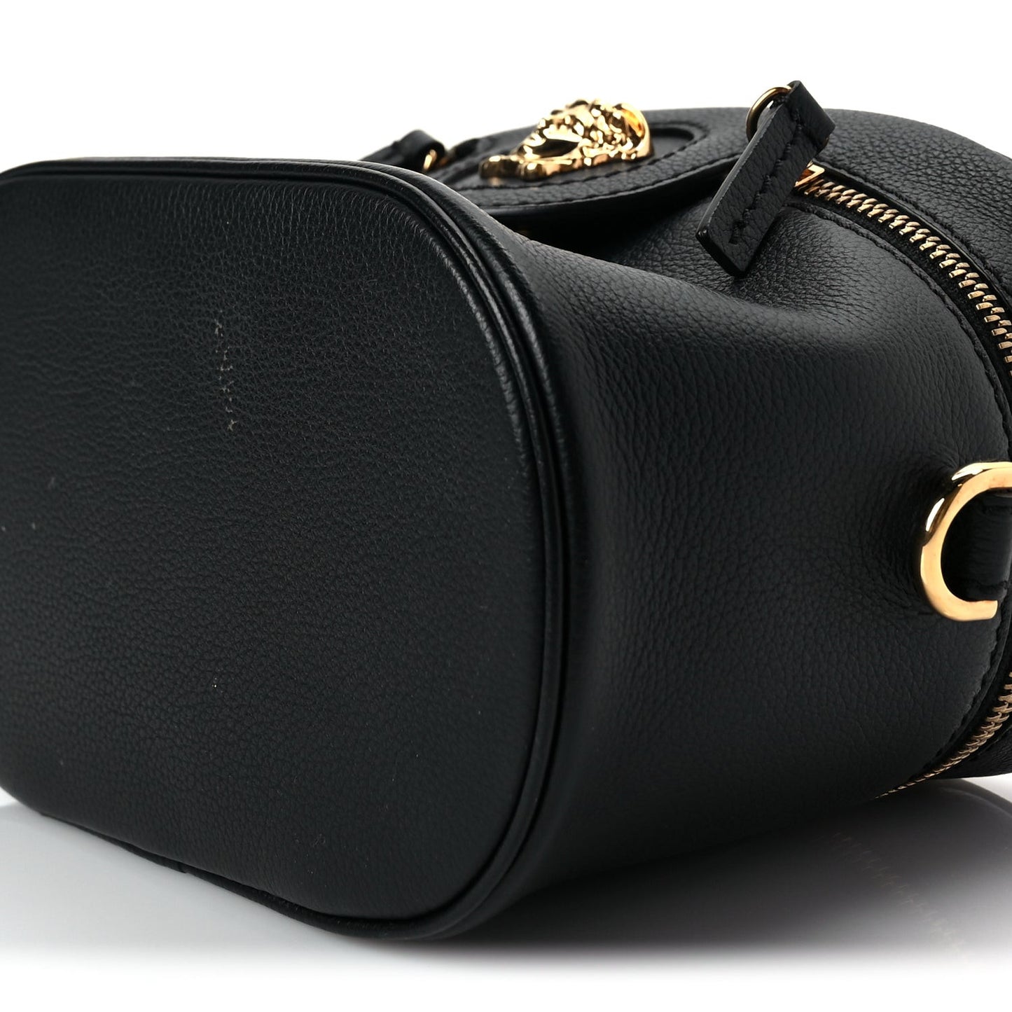 Grained Calfskin La Medusa Mini Shoulder Bag Black