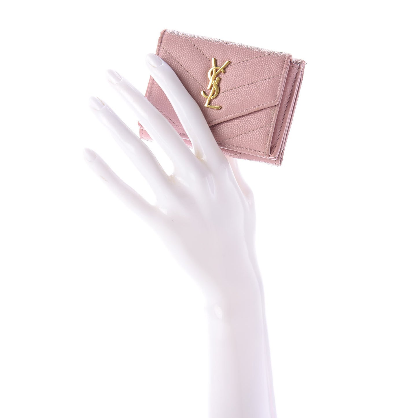 Grain De Poudre Matelasse Chevron Monogram Tiny Wallet Tender Pink