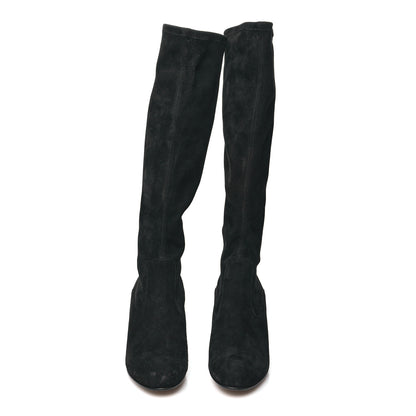 Valentino Garavani Suede Stretch Knee Boots 36 Black 2 of 7