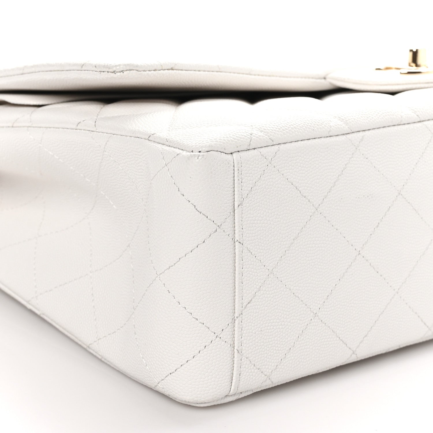 Chanel Caviar Quilted Maxi Double Flap White 9 of 10