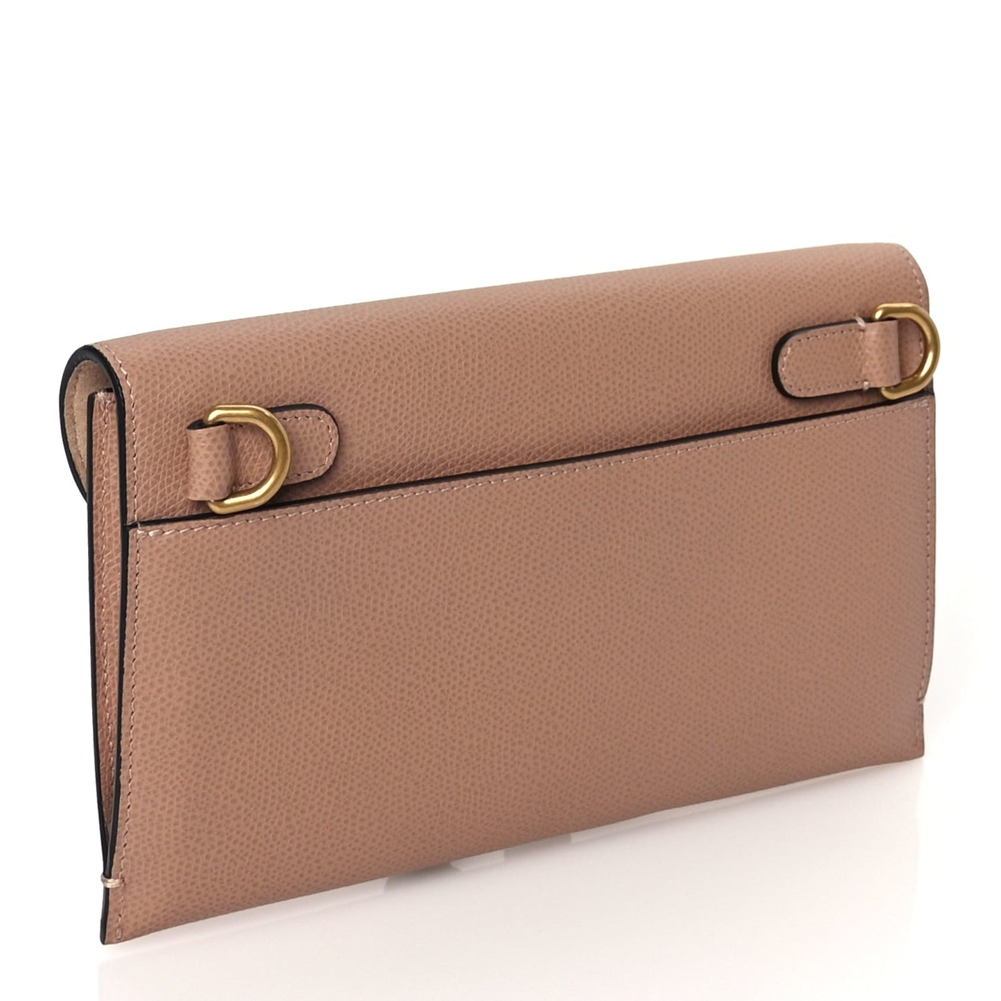 Grained Calfskin Saddle Clutch Fard
