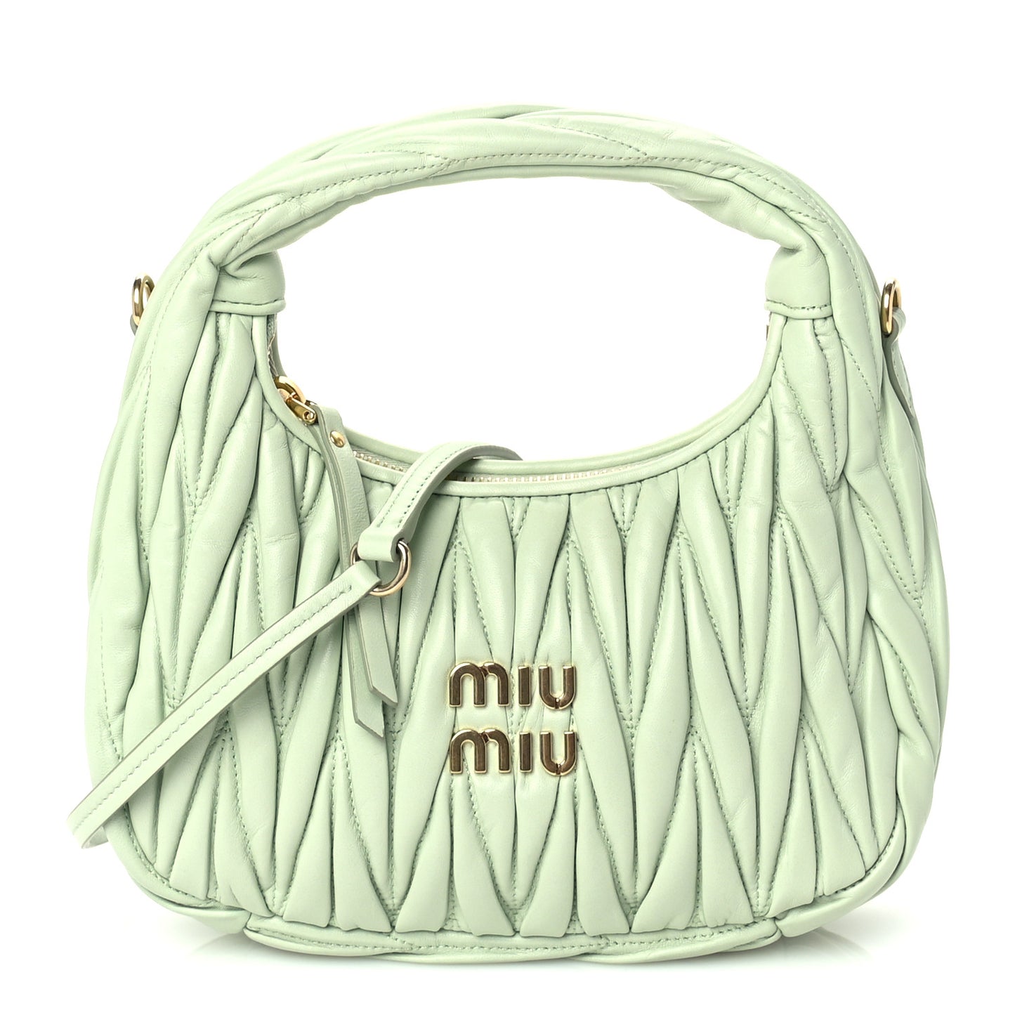 Nappa Matelasse Small Wander Hobo Acqua