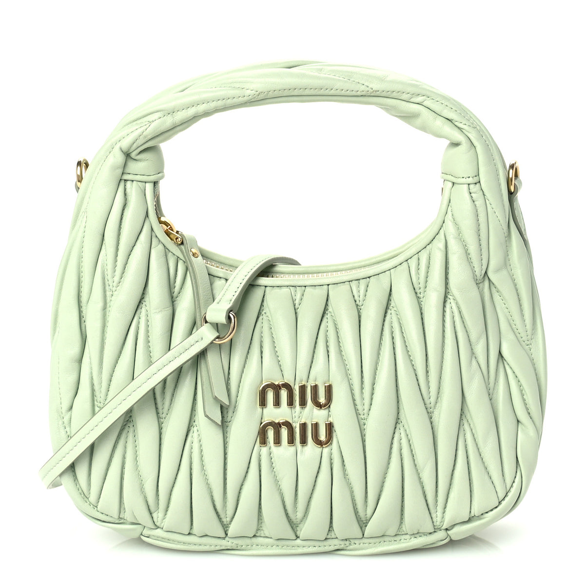 Nappa Matelasse Small Wander Hobo Acqua