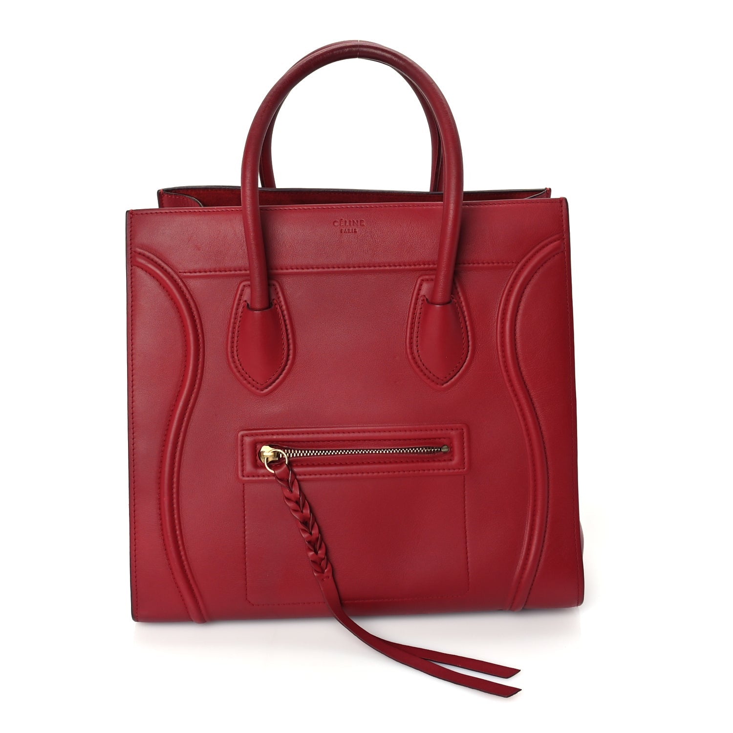 Celine Supple Calfskin Medium Phantom Luggage  Red 1 of 8