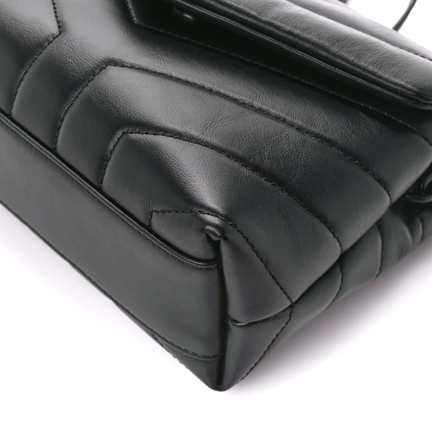 Saint Laurent Calfskin Y Quilted Monogram Monochrome Toy Loulou Crossbody Bag Black 11 of 11