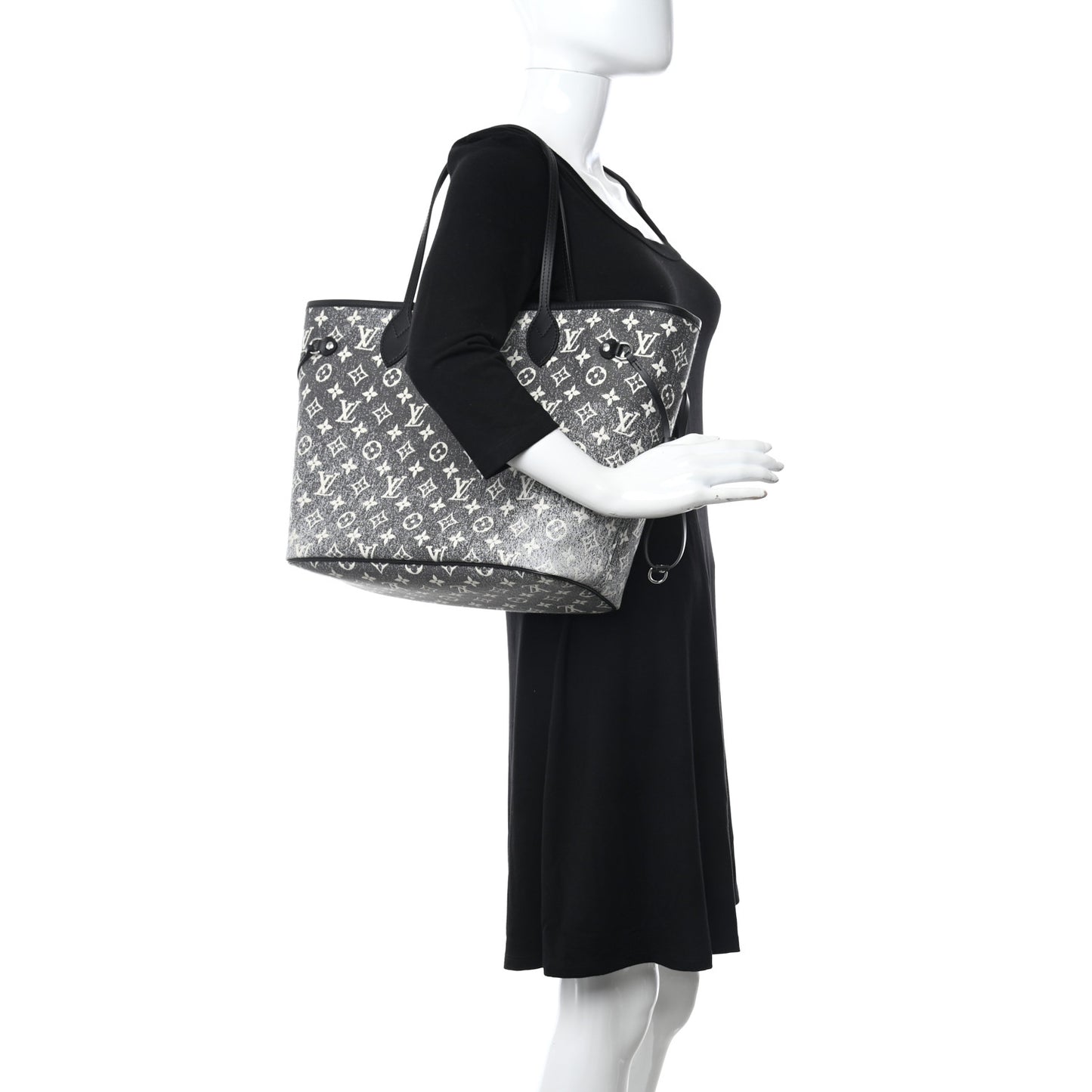 Denim Monogram Jacquard Neverfull MM Grey