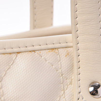 Christian Dior Coated Canvas Cannage Small Panarea Tote White 11 of 14
