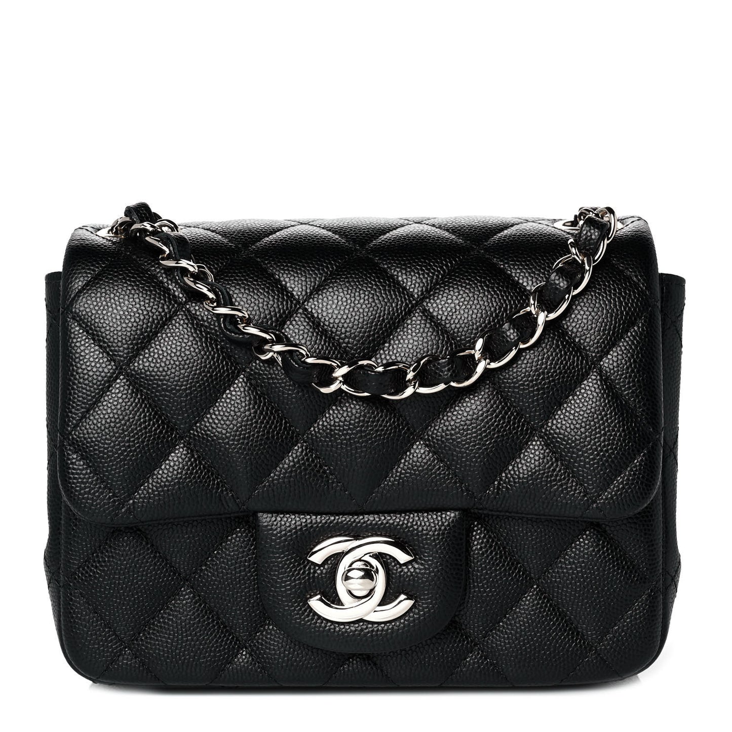 Caviar Quilted Mini Square Flap Black