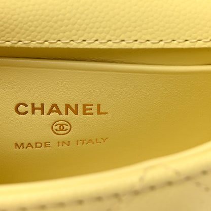 Chanel Caviar Quilted Nano Coco Handle Clutch With Chain Yellow 4 of 7