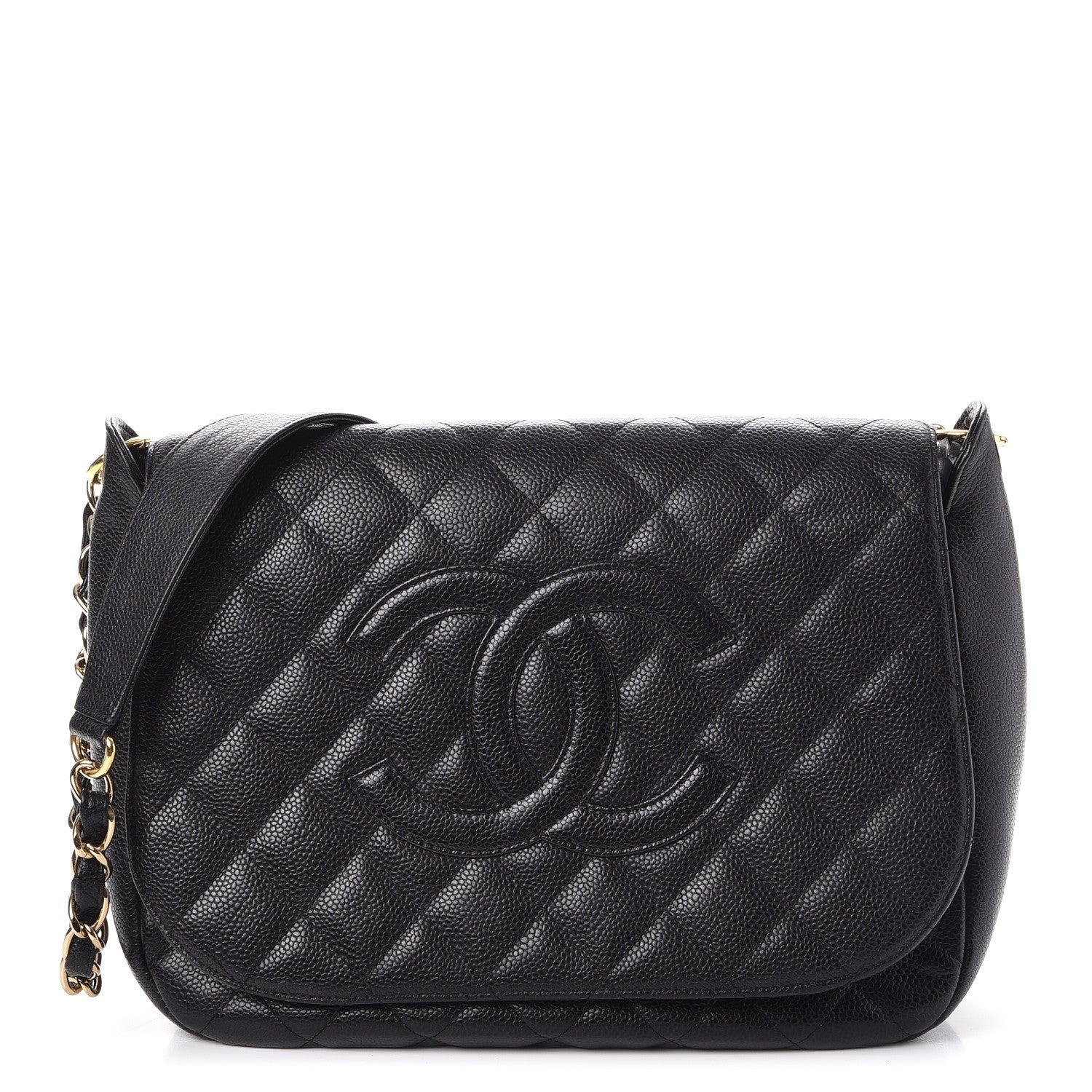 Chanel Caviar CC Shoulder Flap Black 1 of 7