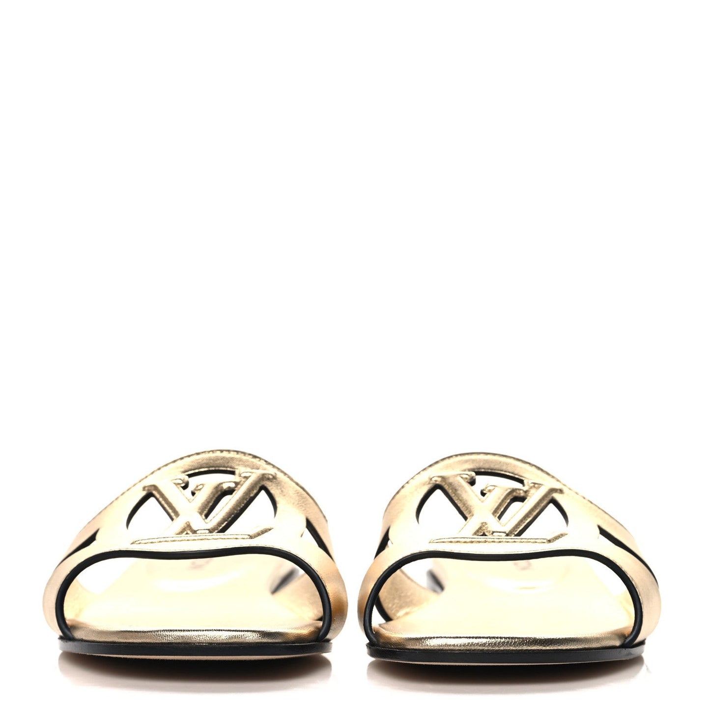 Metallic Calfskin LV Isola Flat Sandals Gold